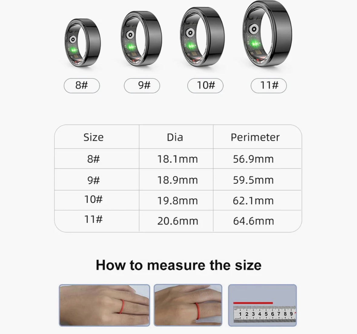 Gesundheit Überwachender Smart Ring