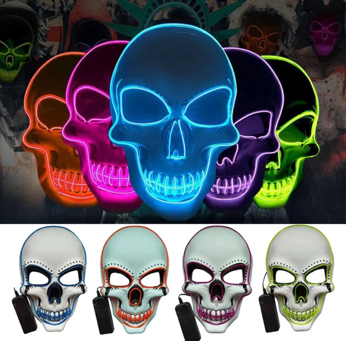 LED Totenkopf Maske